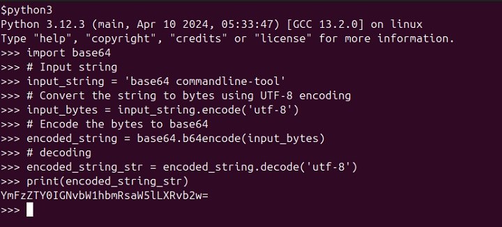 Terminal window showing a command-line script converting a PDF file to base64 text output