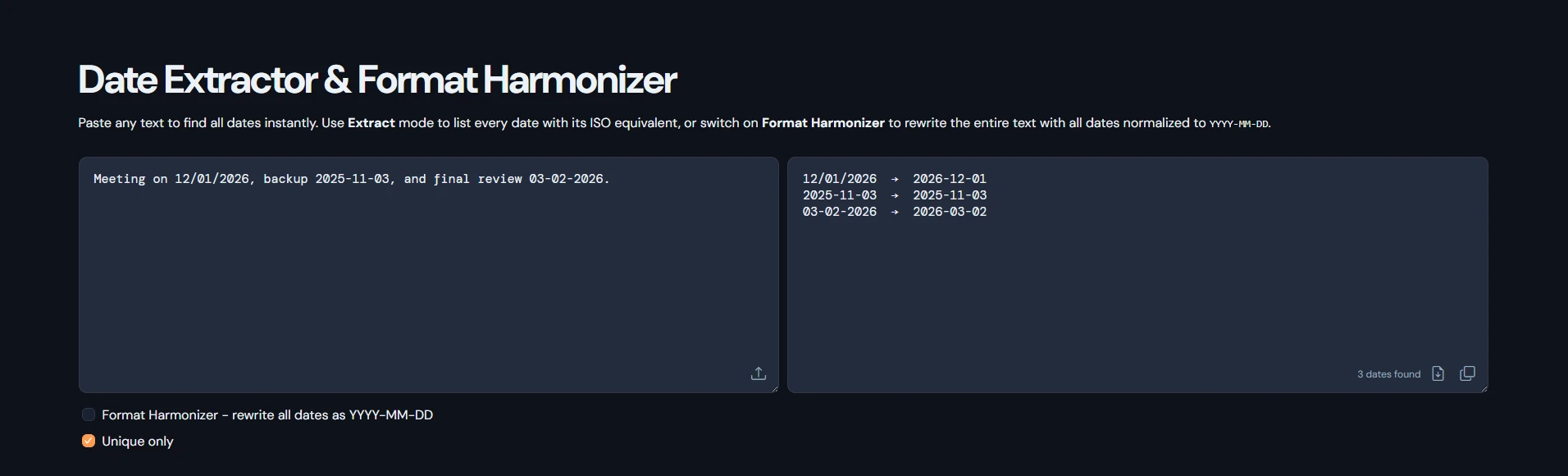 Date Extractor & Parser | Convert Any Format to ISO 8601