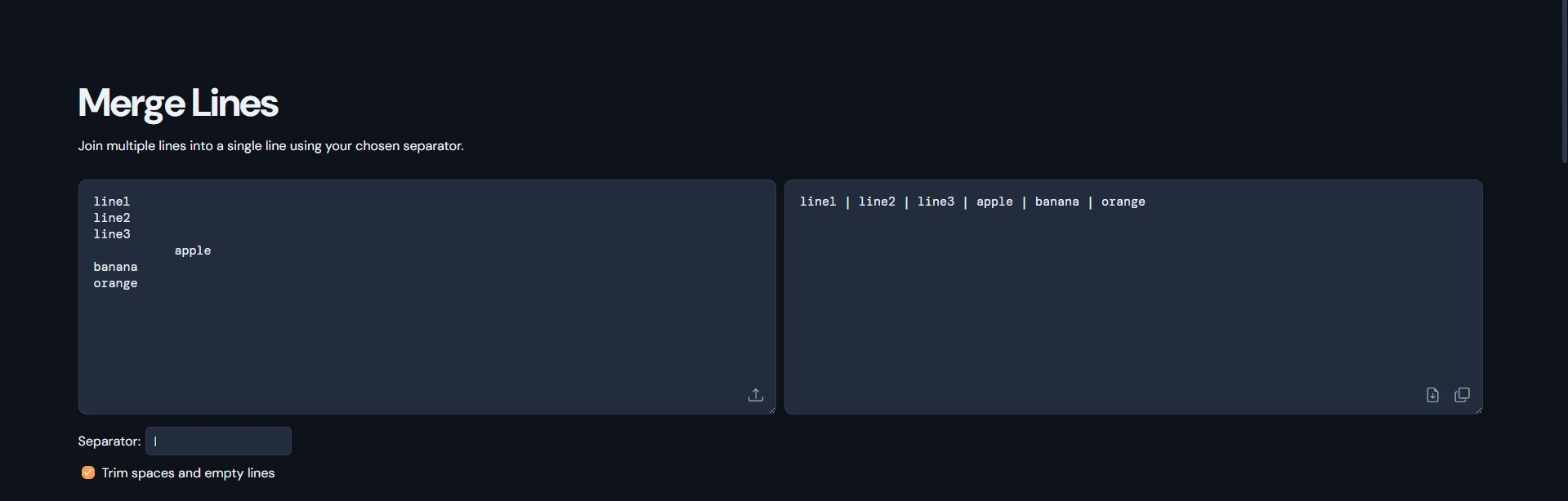 Merging Code Lines Merge Lines | Join Text & Line Break Remover Tool