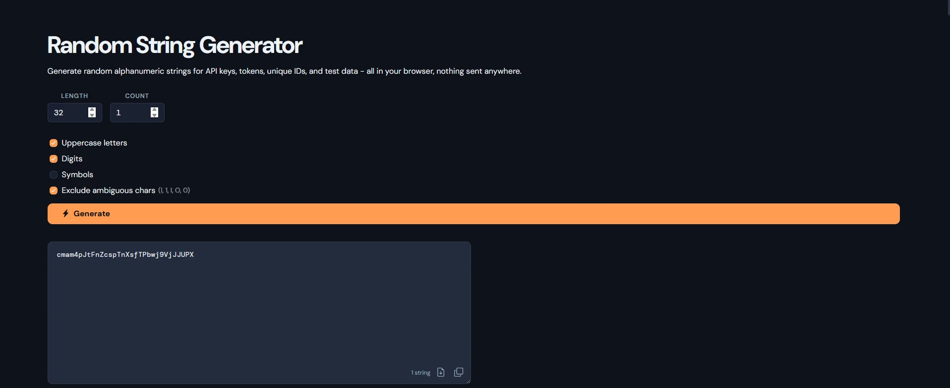 Random String Generator | Alphanumeric, API Keys & Tokens